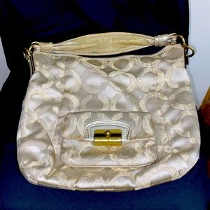 Cream/Gold Coach Purse